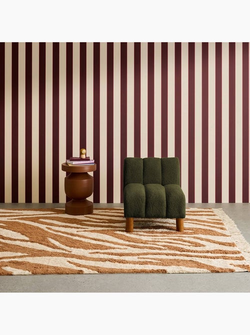 Fauteuil enfant pieds arrondis bois d'hévéa et bouclette Angel Kids - Kiabi