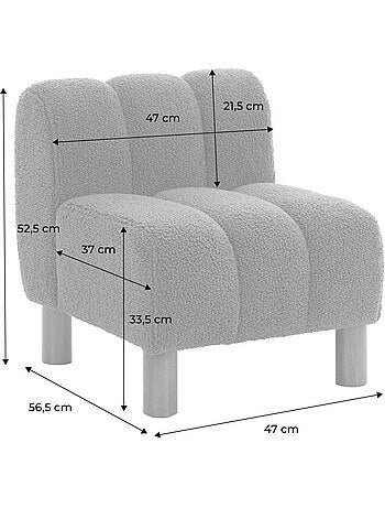 Fauteuil enfant pieds arrondis bois d'hévéa et bouclette angel kids
