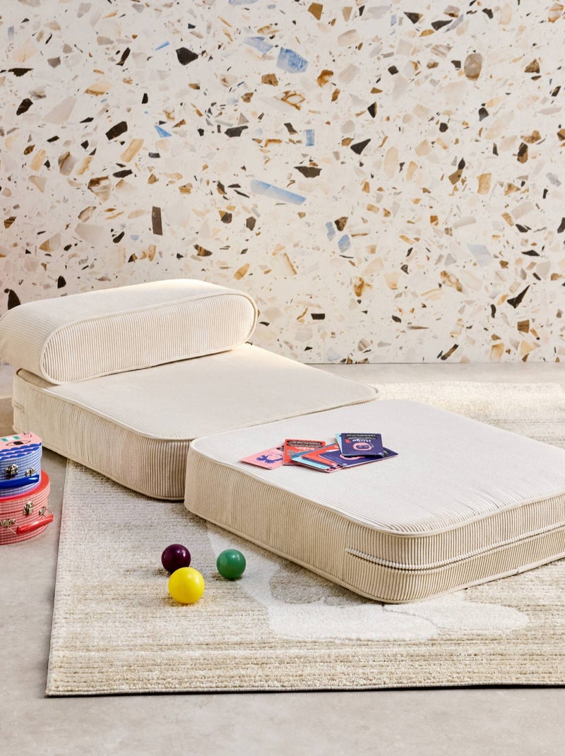 Fauteuil enfant velours côtelé dépliable Imani Beige - Kiabi