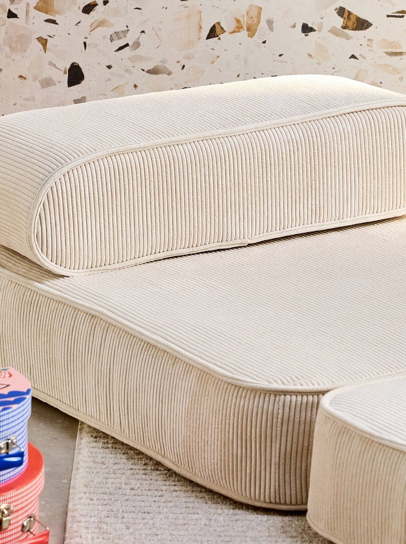 Fauteuil enfant velours côtelé dépliable Imani Beige - Kiabi