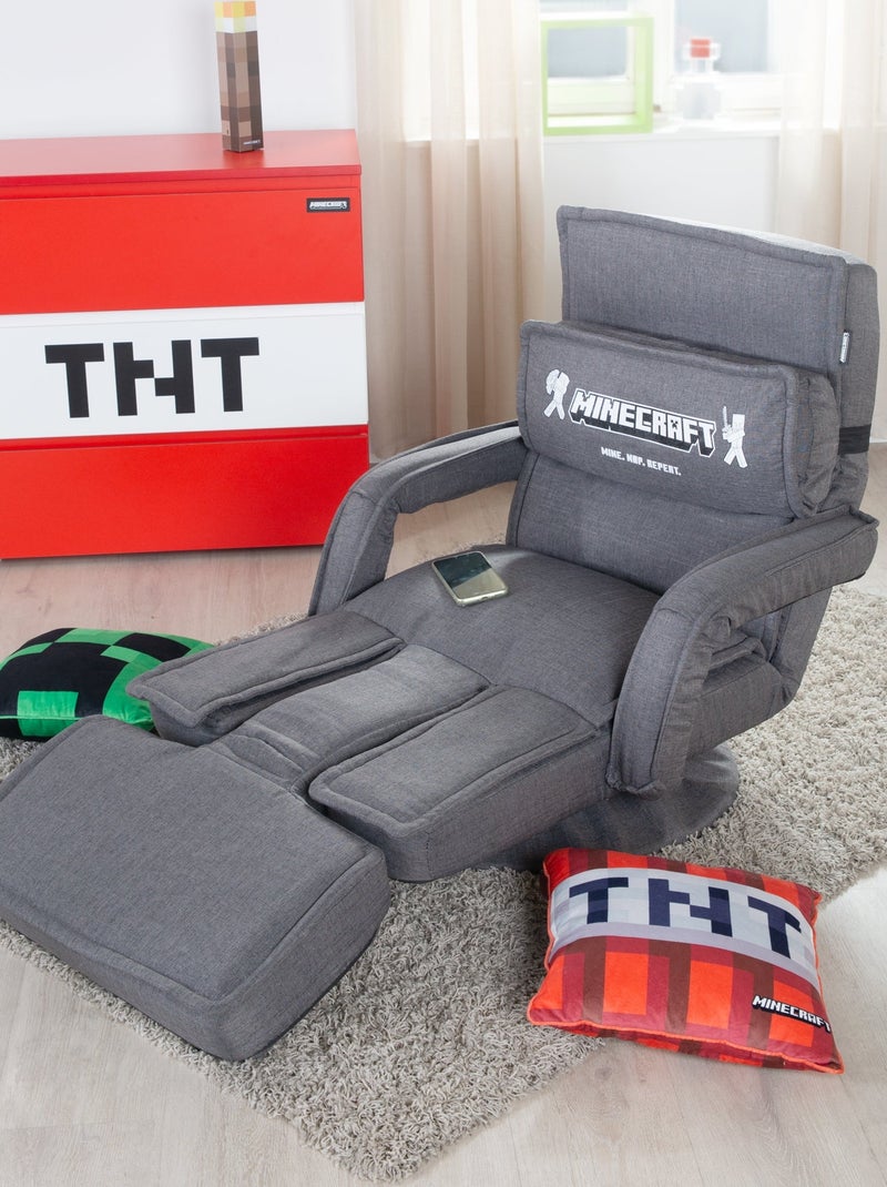 Fauteuil gaming 360° dossier inclinable et accoudoirs 'Minecraft' ROBA Gris Gris Blanc - Kiabi