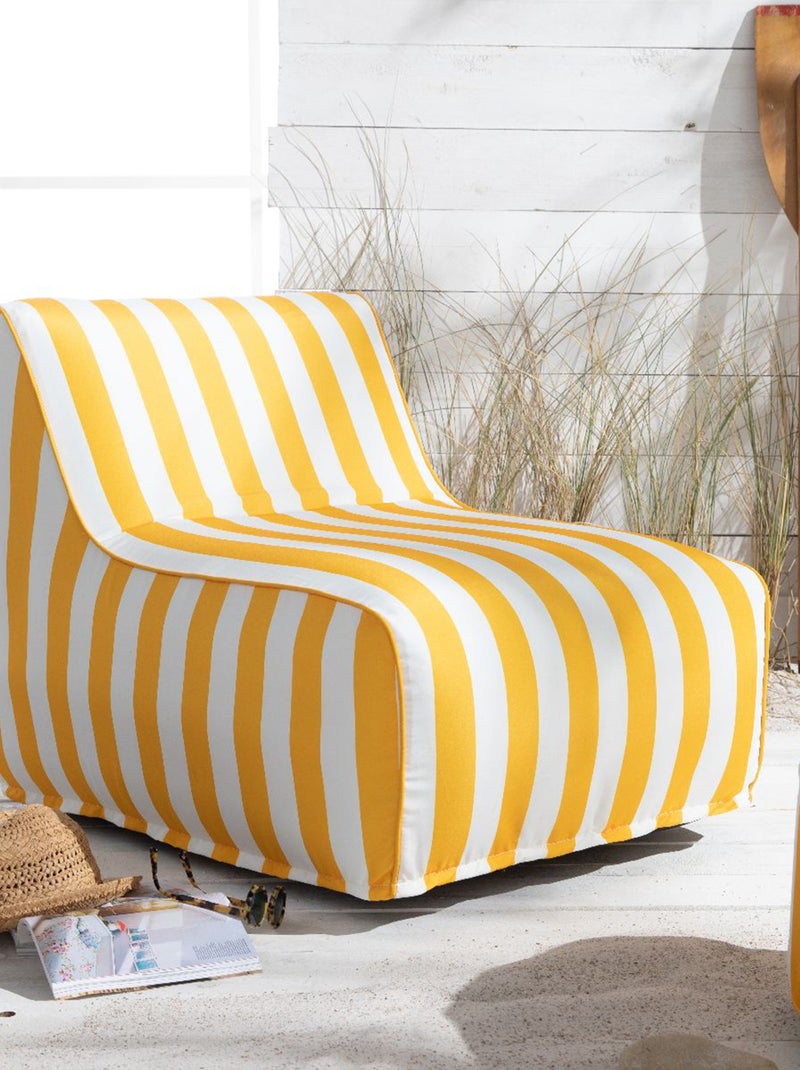 Fauteuil gonflable à rayures Jaune - Kiabi