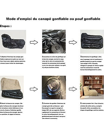 Fauteuil gonflable extérieur avec housse déhoussable FORMENTERA