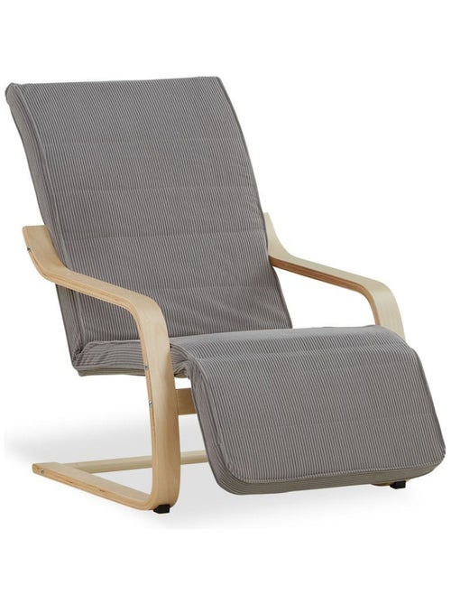 Fauteuil inclinable avec repose-pieds en velours - Kiabi