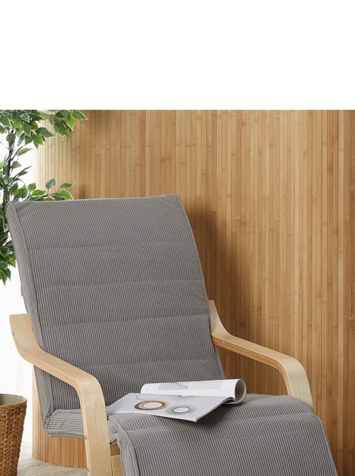 Fauteuil inclinable avec repose-pieds en velours - Kiabi