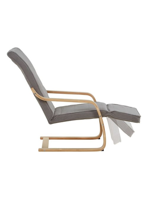 Fauteuil inclinable avec repose-pieds en velours - Kiabi