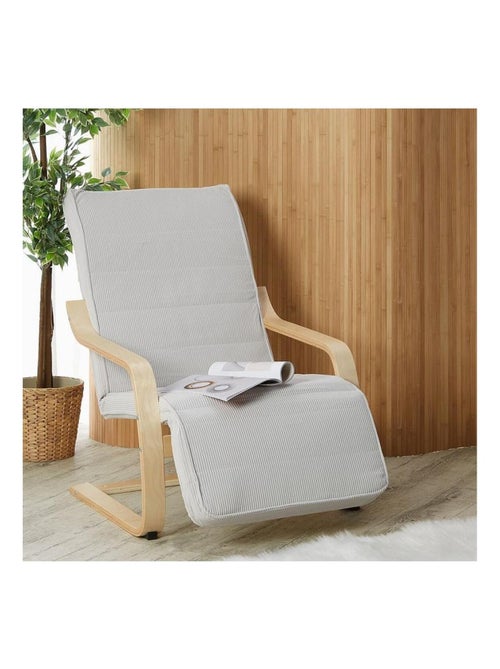 Fauteuil inclinable avec repose-pieds gris clair - Kiabi