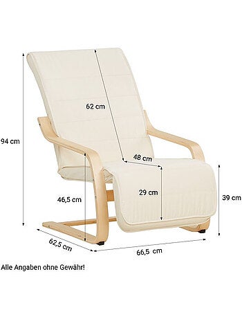 Fauteuil inclinable avec repose-pieds Natural