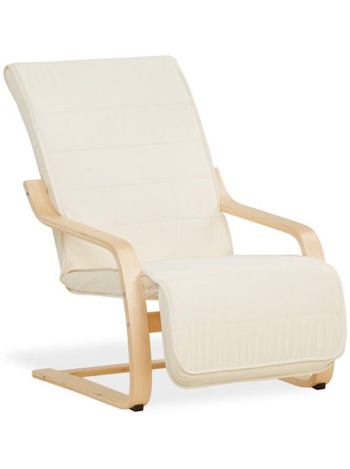 Fauteuil inclinable avec repose-pieds natural - Kiabi
