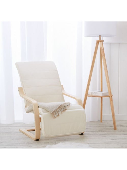 Fauteuil inclinable avec repose-pieds natural - Kiabi
