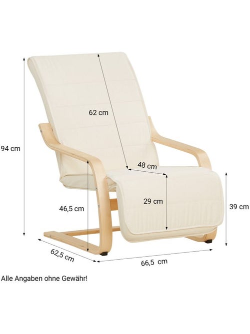 Fauteuil inclinable avec repose-pieds natural - Kiabi