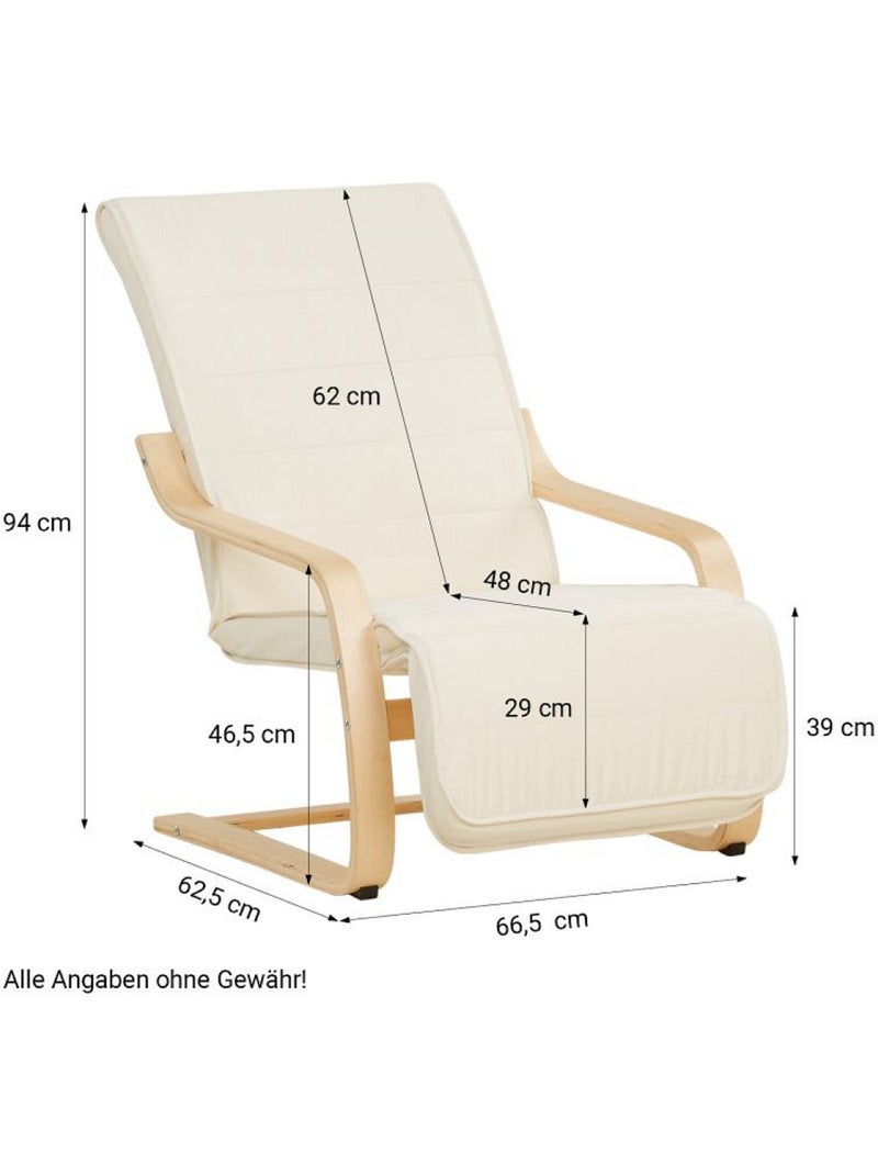 Fauteuil inclinable avec repose-pieds Natural Beige - Kiabi