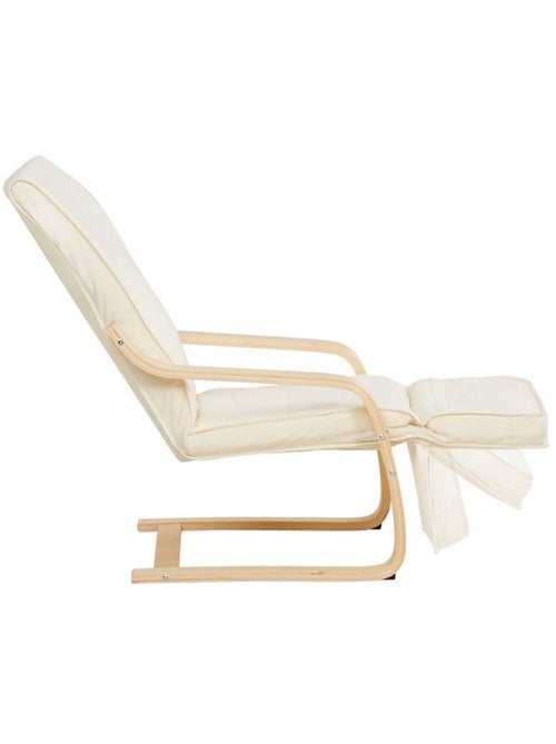 Fauteuil inclinable avec repose-pieds natural - Kiabi