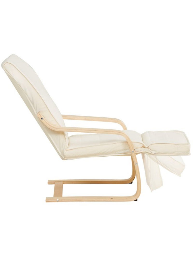 Fauteuil inclinable avec repose-pieds Natural Beige - Kiabi