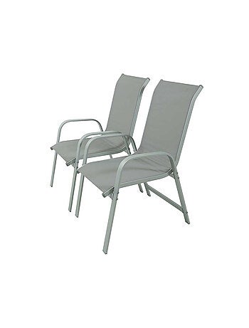 Fauteuil jardin Alu/Textilène - Lot de 2