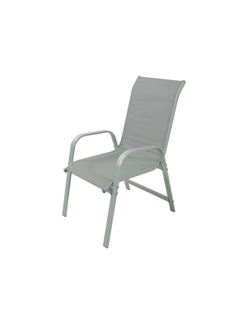Fauteuil jardin Alu/Textilène - Lot de 2 Gris clair - Kiabi