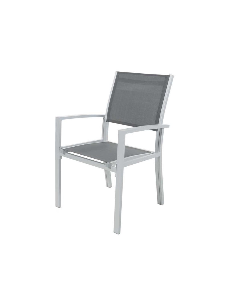 Fauteuil jardin Alu/Textilène - Lot de 2 Gris foncé - Kiabi