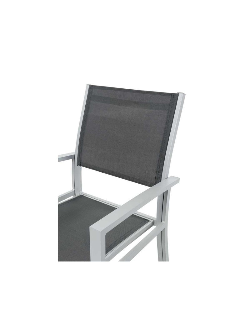 Fauteuil jardin Alu/Textilène - Lot de 2 Gris foncé - Kiabi