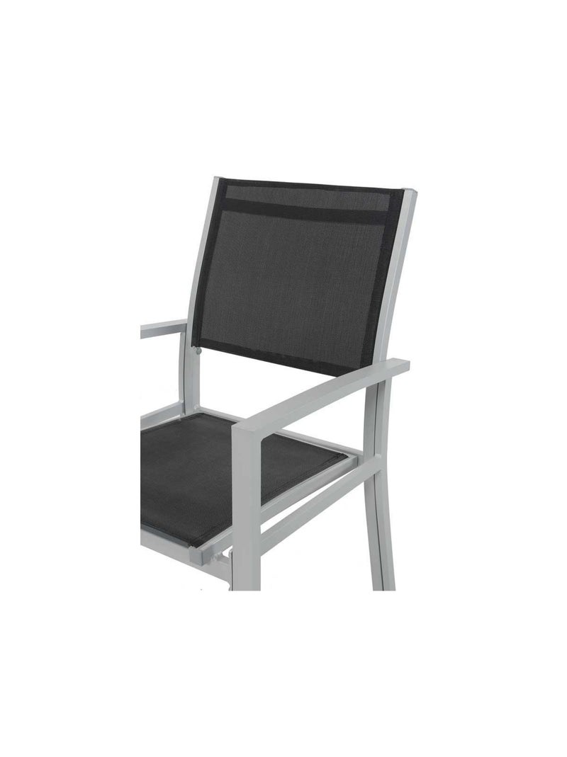 Fauteuil jardin Alu/Textilène - Lot de 2 Noir Noir - Kiabi