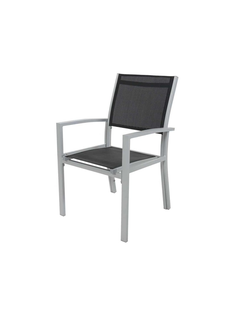 Fauteuil jardin Alu/Textilène - Lot de 2 Noir Noir - Kiabi
