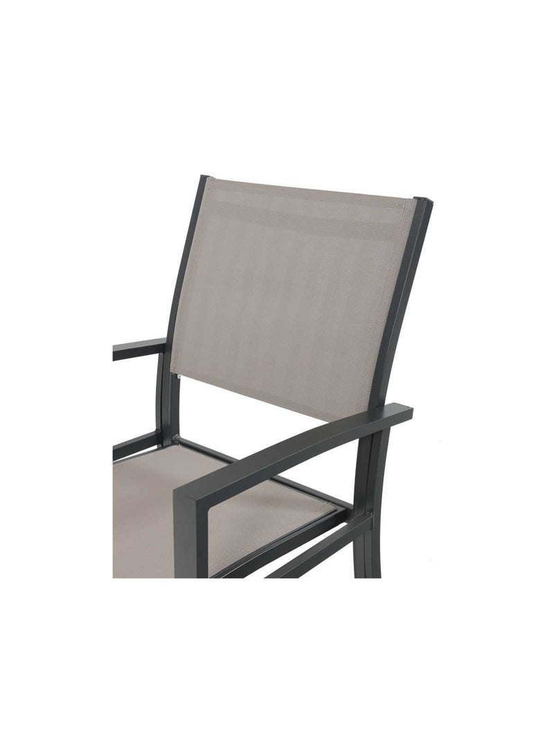 Fauteuil jardin Alu/Textilène - Lot de 2 Taupe - Kiabi