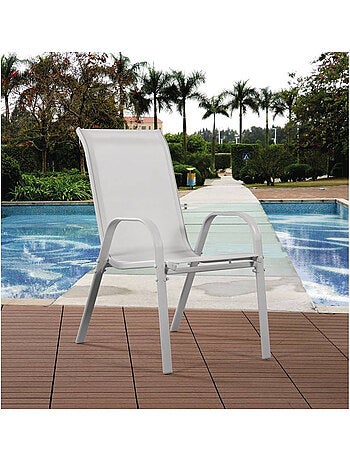 Fauteuil jardin Textilène - Lot de 4