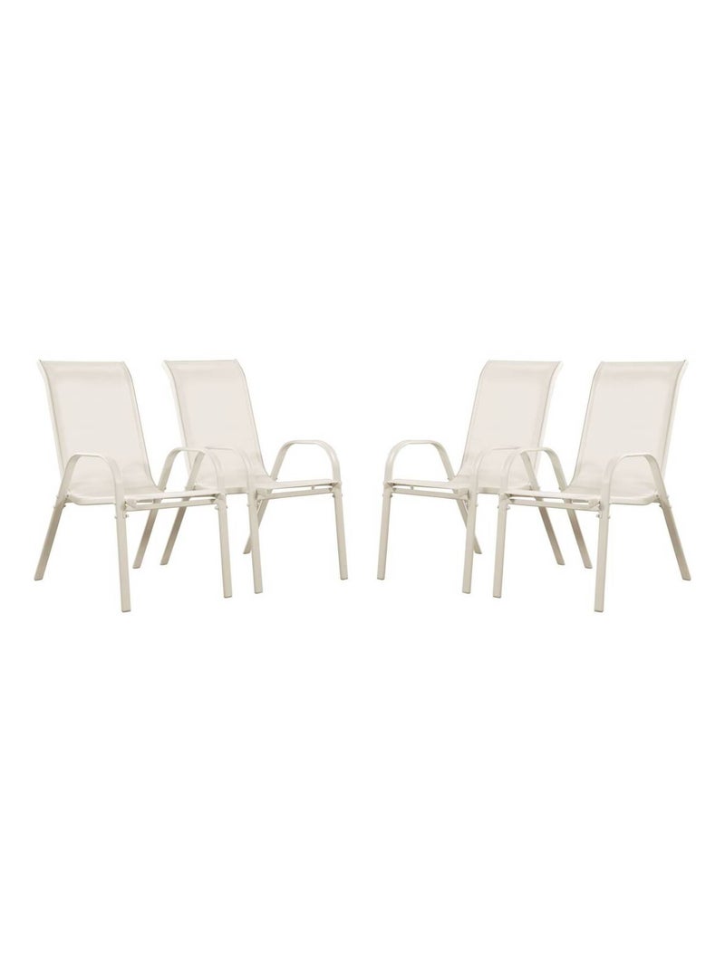 Fauteuil jardin Textilène - Lot de 4 Ecru - Kiabi