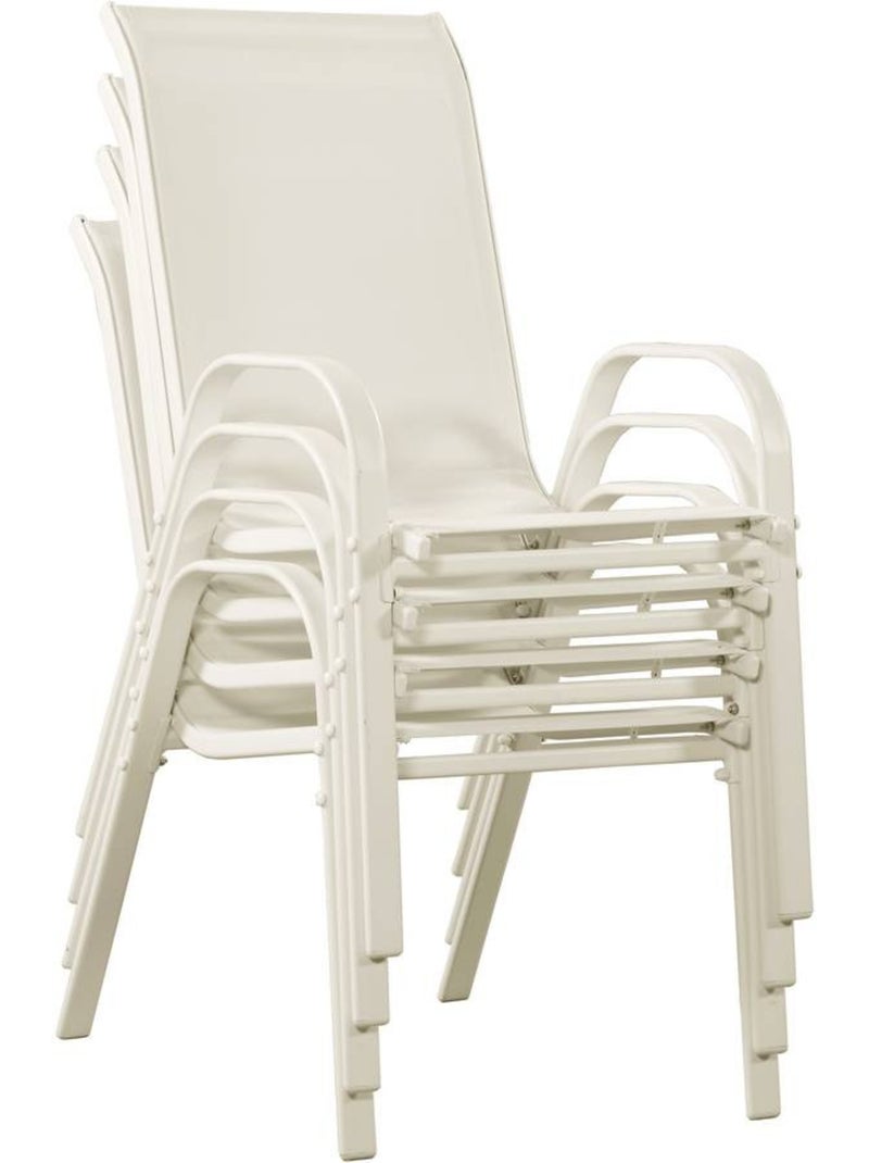 Fauteuil jardin Textilène - Lot de 4 Ecru - Kiabi