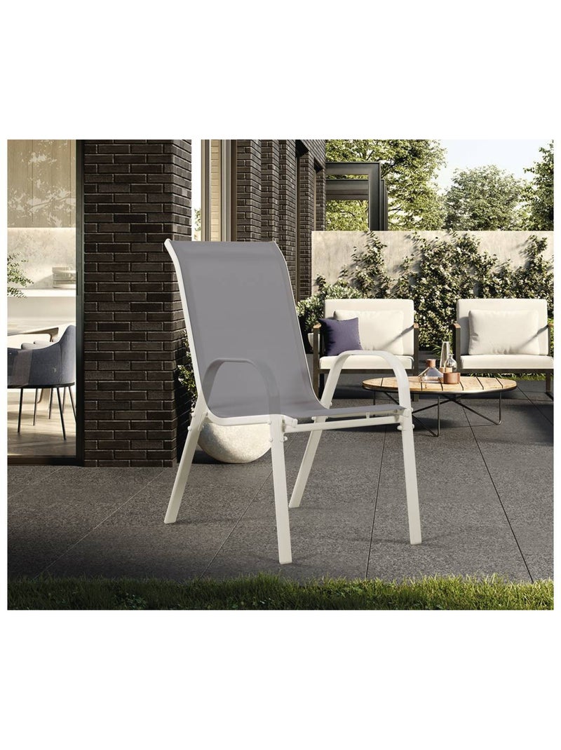 Fauteuil jardin Textilène - Lot de 4 Gris clair - Kiabi