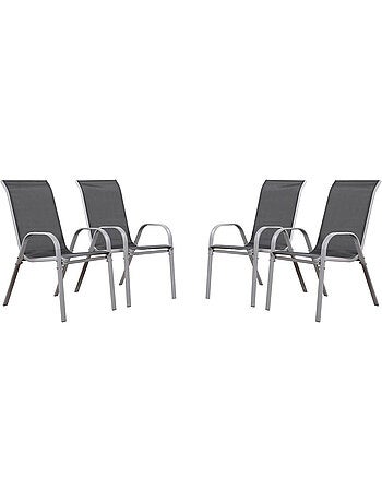 Fauteuil jardin Textilène - Lot de 4