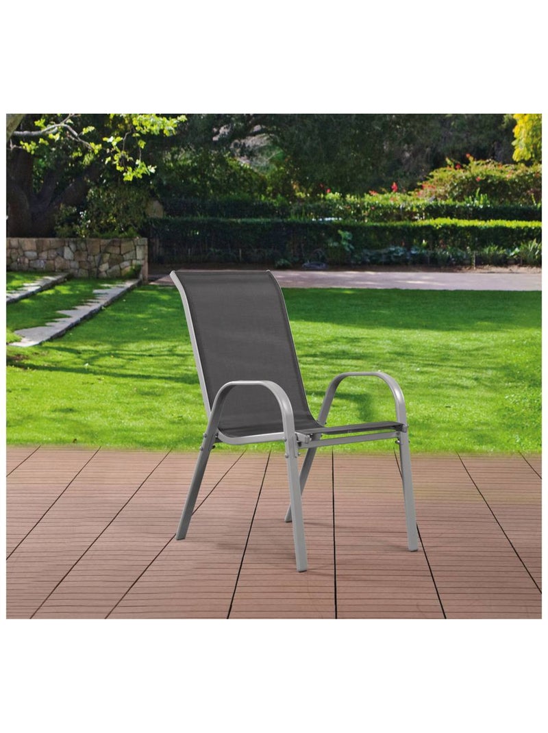 Fauteuil jardin Textilène - Lot de 4 Gris foncé - Kiabi