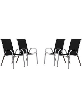 Fauteuil jardin Textilène - Lot de 4