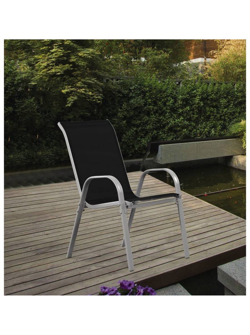 Fauteuil jardin Textilène - Lot de 4 Noir Noir - Kiabi