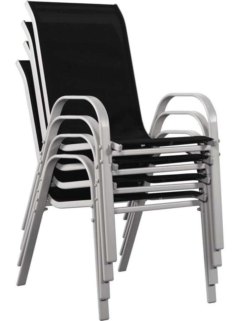 Fauteuil jardin Textilène - Lot de 4 Noir Noir - Kiabi