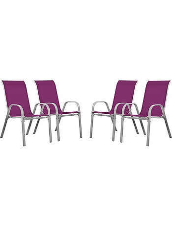 Fauteuil jardin Textilène - Lot de 4