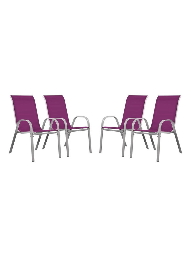 Fauteuil jardin Textilène - Lot de 4 Rose - Kiabi