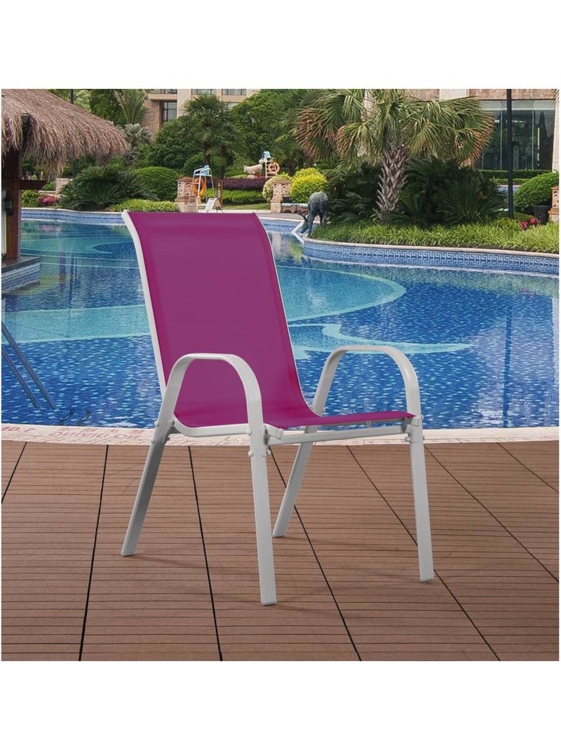 Fauteuil jardin Textilène - Lot de 4 Rose - Kiabi