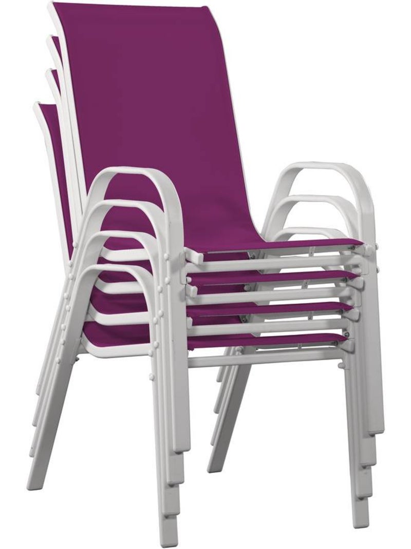 Fauteuil jardin Textilène - Lot de 4 Rose - Kiabi