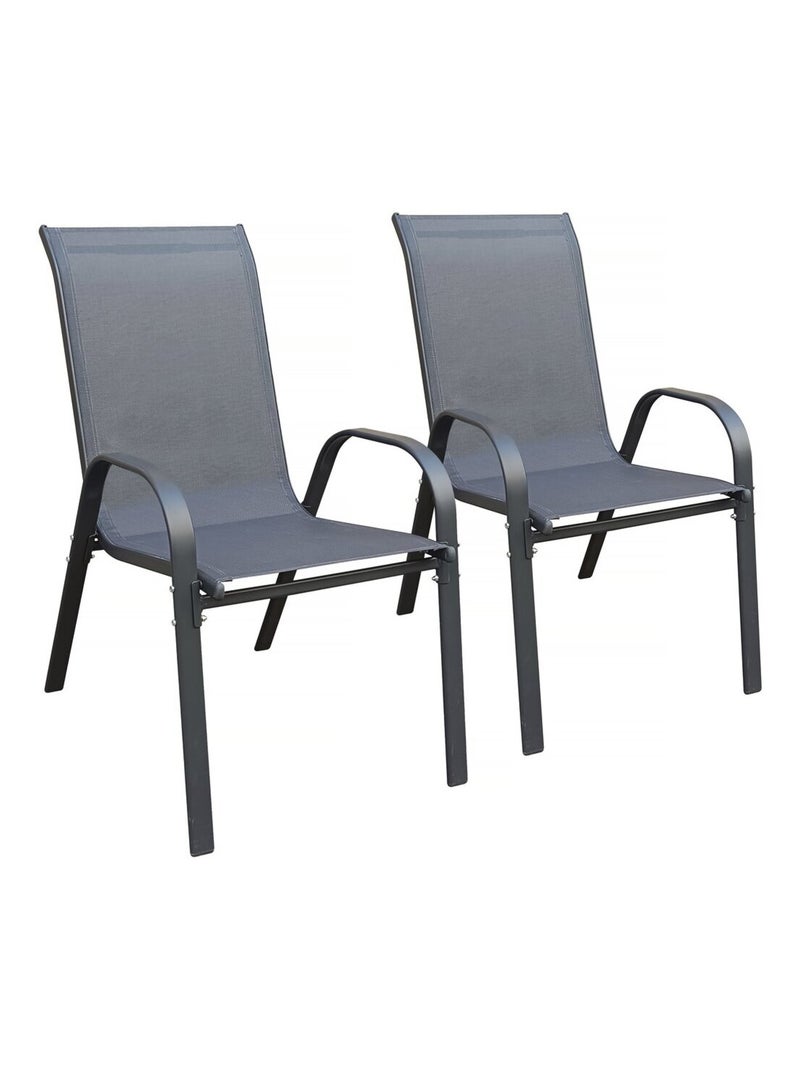 Fauteuil jardin textilène gris anthracite - Kiabi