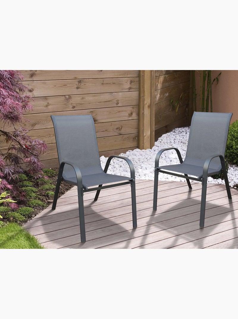 Fauteuil jardin textilène gris anthracite - Kiabi