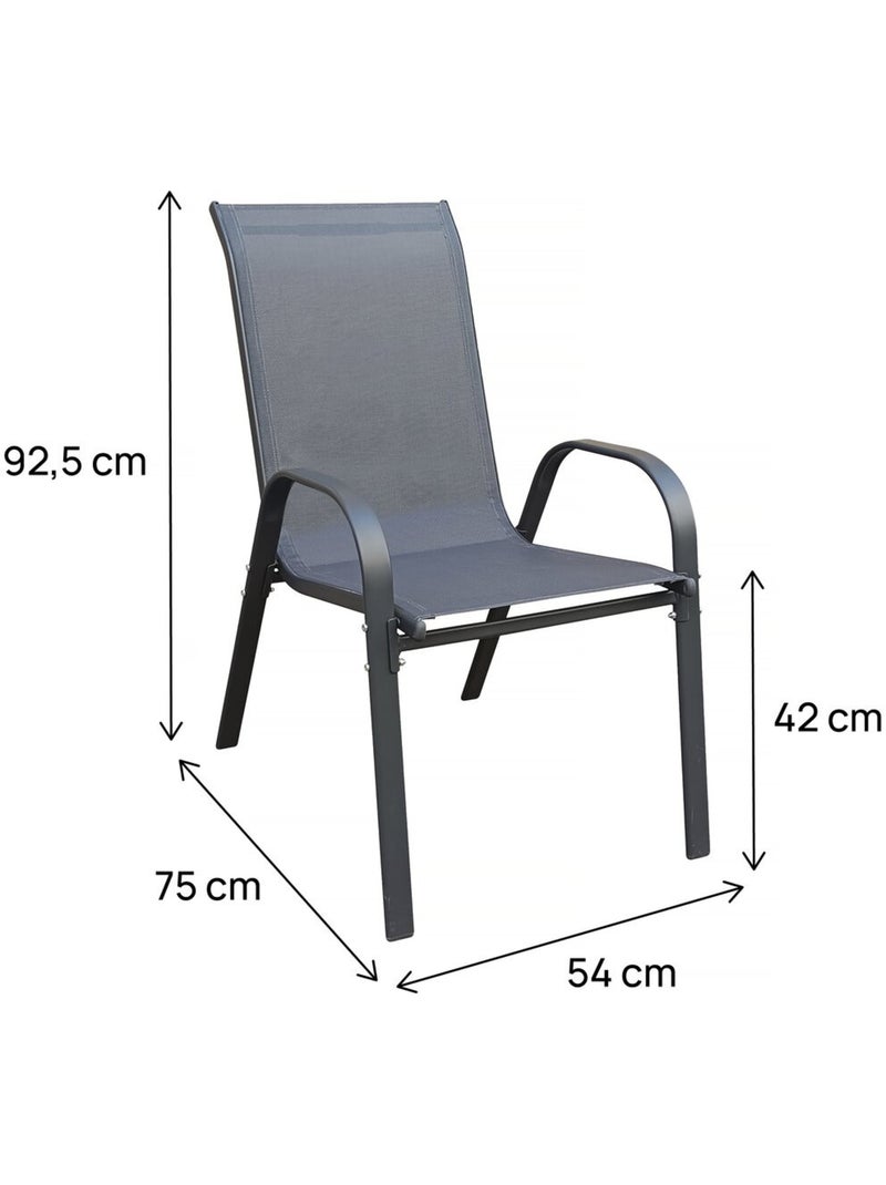 Fauteuil jardin textilène gris anthracite - Kiabi