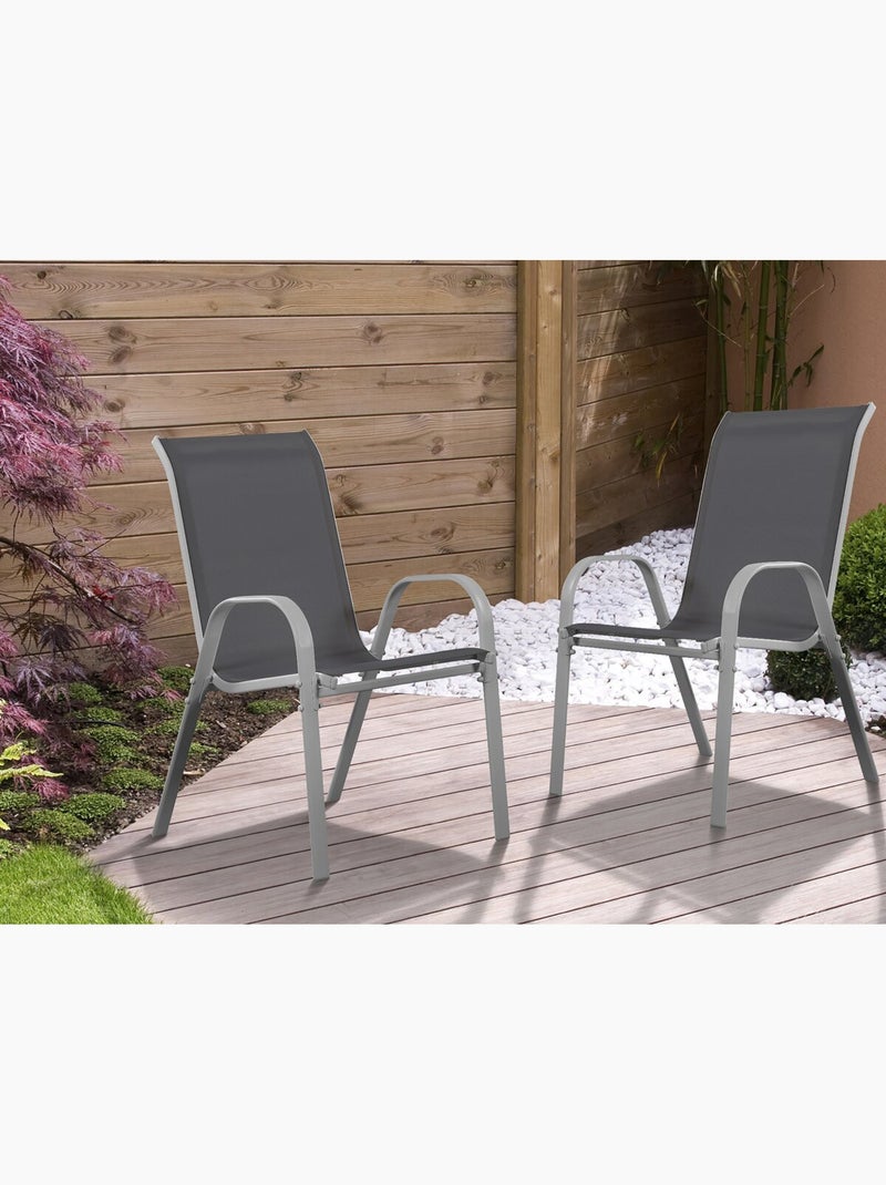 Fauteuil jardin Textilène Gris - Kiabi