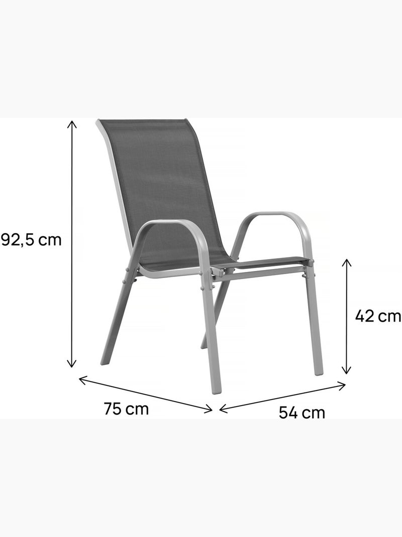 Fauteuil jardin Textilène Gris - Kiabi