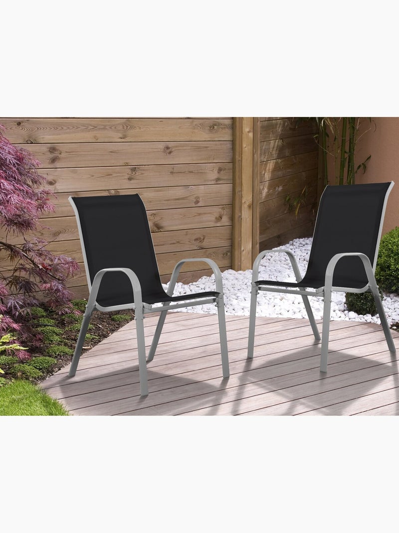 Fauteuil jardin Textilène Noir Noir - Kiabi