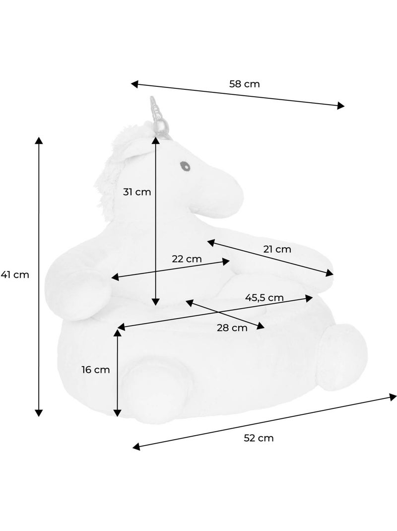 Fauteuil licorne pour enfant lulu Rose/Blanc - Kiabi