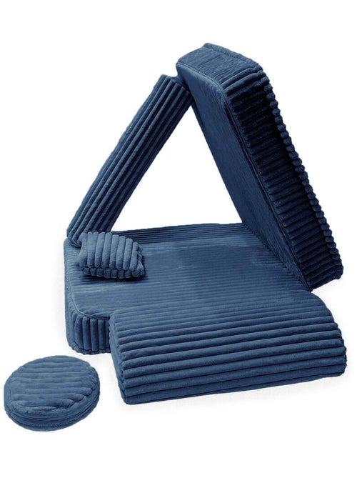 Fauteuil modulable- churros- BLEU NUIT - Kiabi