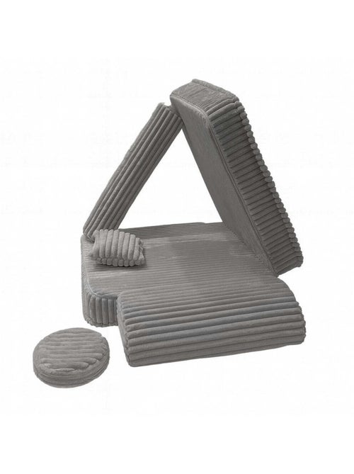 Fauteuil modulable- churros- GRIS POUSSIÈRE DE LUNE - Kiabi