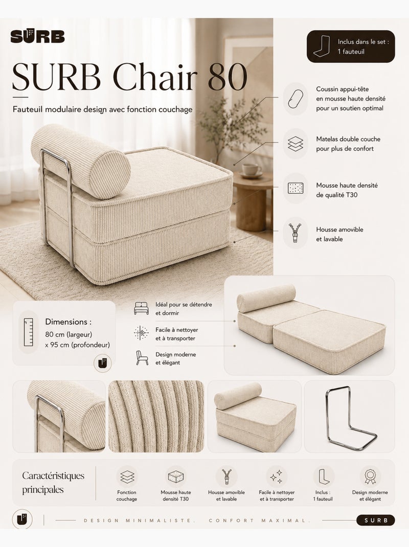 Fauteuil modulable Meow Baby SURB Chair 80 Crème - Kiabi