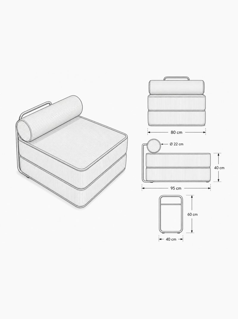 Fauteuil modulable Meow Baby SURB Chair 80 Vert olive - Kiabi