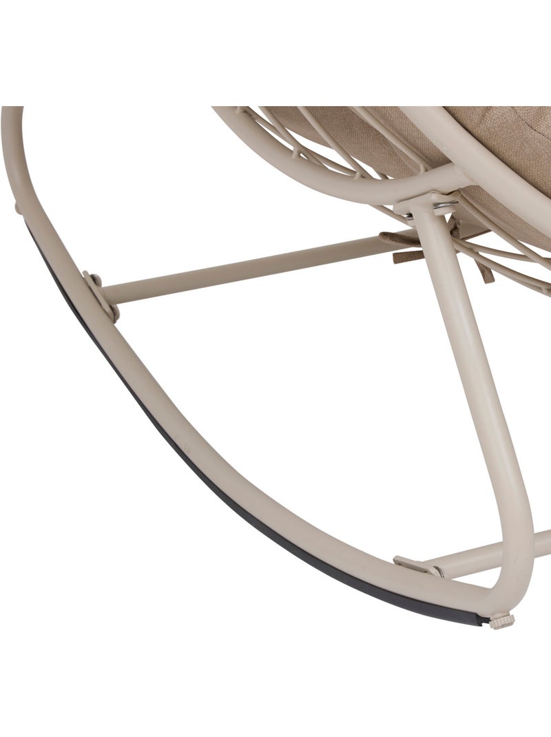 Fauteuil oeuf à bascule en acier coussin capitonné PAOPAO Beige argile - Kiabi